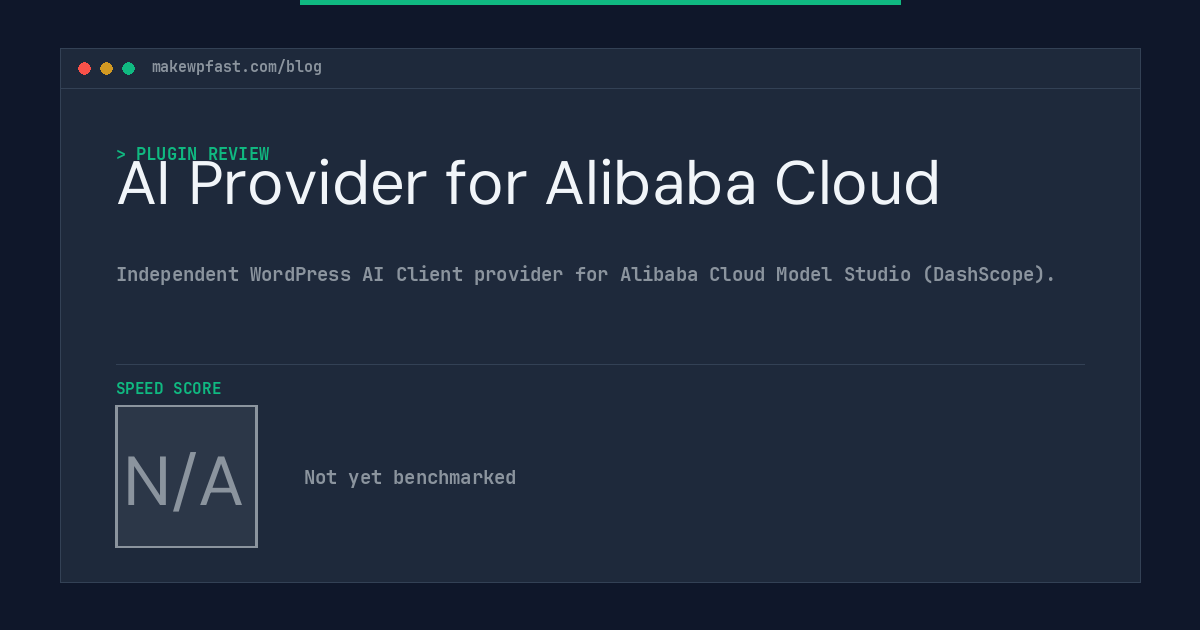AI Provider for Alibaba Cloud - MakeWPFast