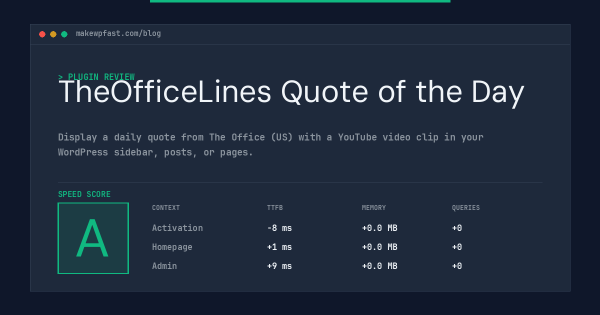 TheOfficeLines Quote of the Day - MakeWPFast