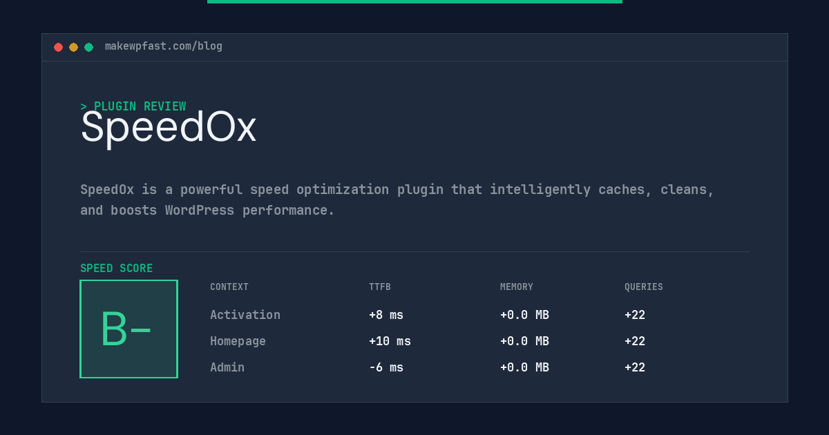 SpeedOx - MakeWPFast