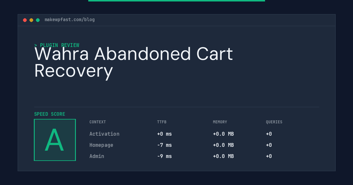 Wahra Abandoned Cart Recovery - MakeWPFast