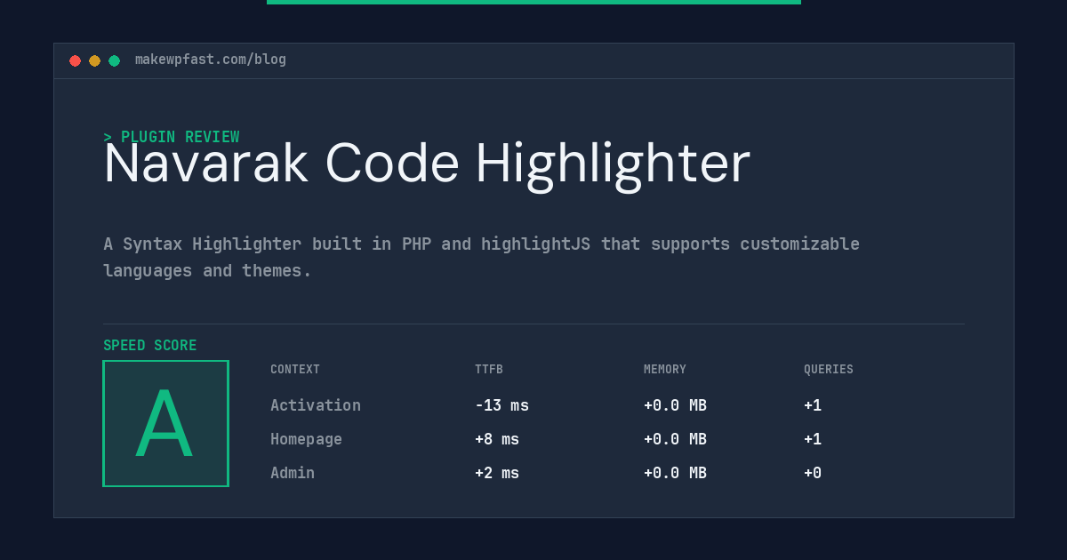 Navarak Code Highlighter - MakeWPFast