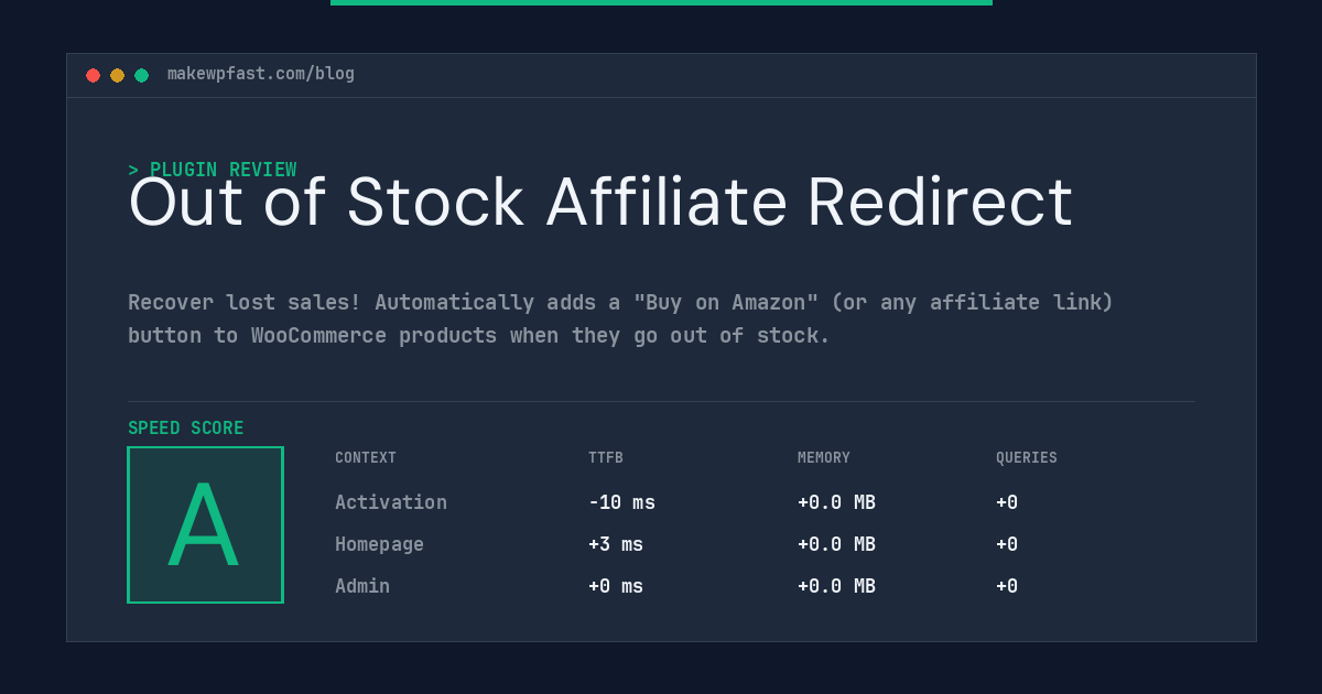 Out of Stock Affiliate Redirect - MakeWPFast