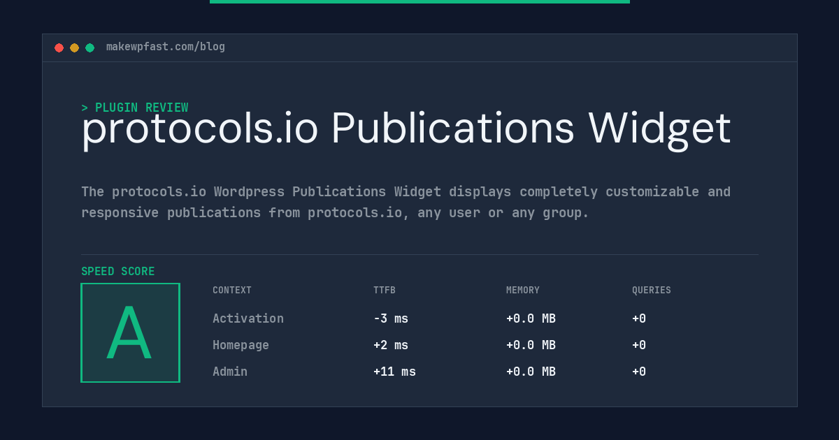 protocols.io Publications Widget - MakeWPFast