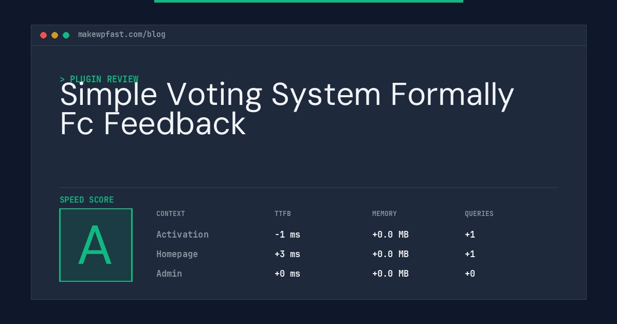 Simple Voting System Formally Fc Feedback - MakeWPFast