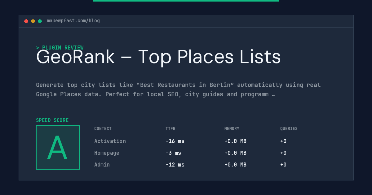 GeoRank – Top Places Lists - MakeWPFast