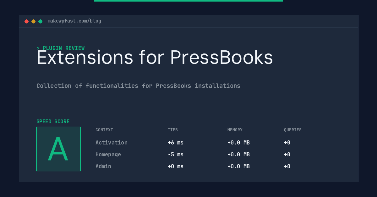 Extensions for PressBooks - MakeWPFast