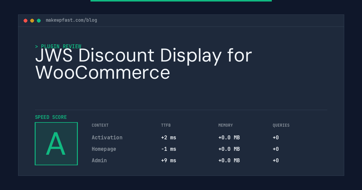 JWS Discount Display for WooCommerce - MakeWPFast
