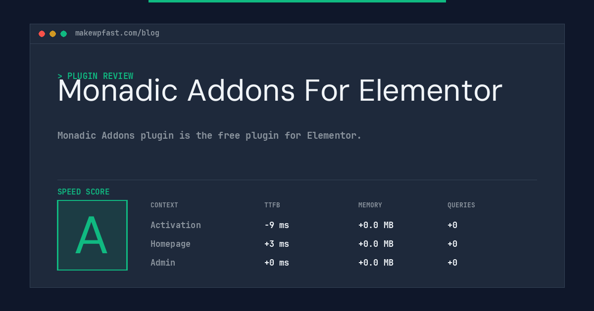 Monadic Addons For Elementor - MakeWPFast
