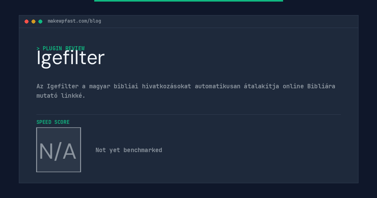 Igefilter - MakeWPFast