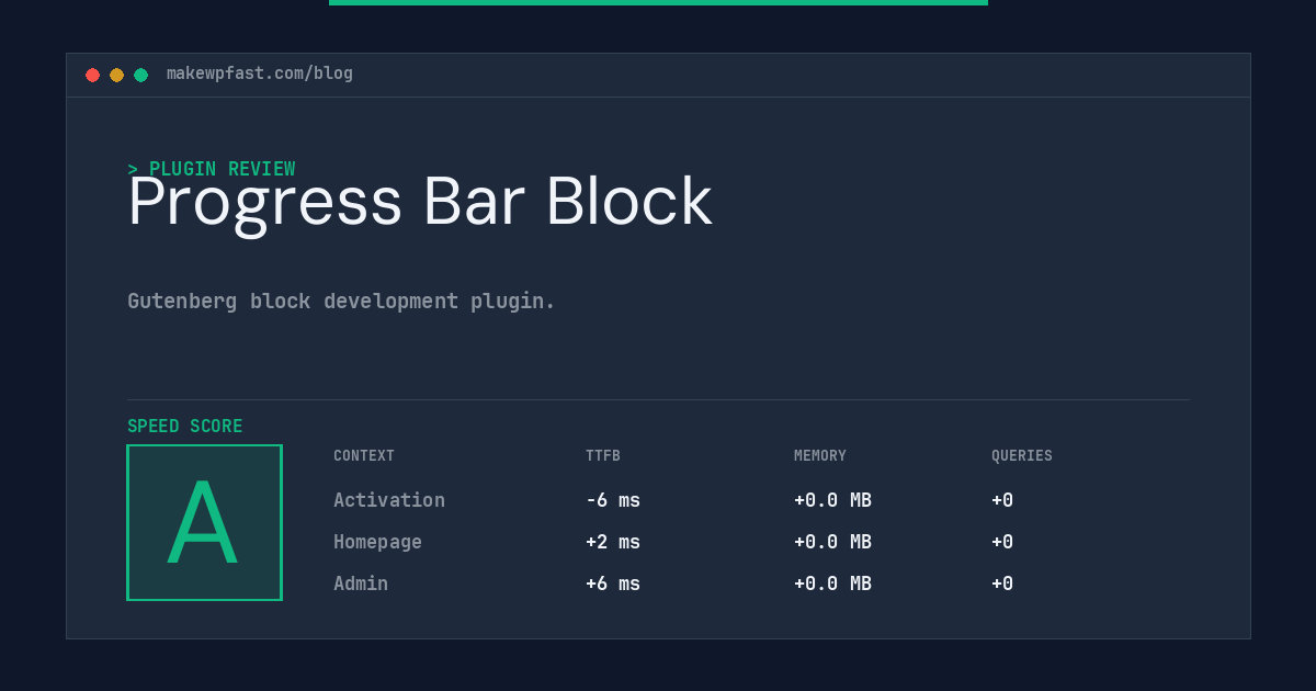 Progress Bar Block - MakeWPFast