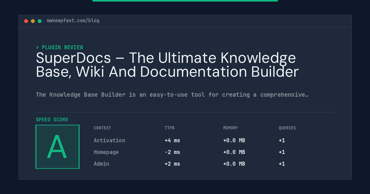 SuperDocs – The Ultimate Knowledge Base, Wiki And Documentation Builder - MakeWPFast