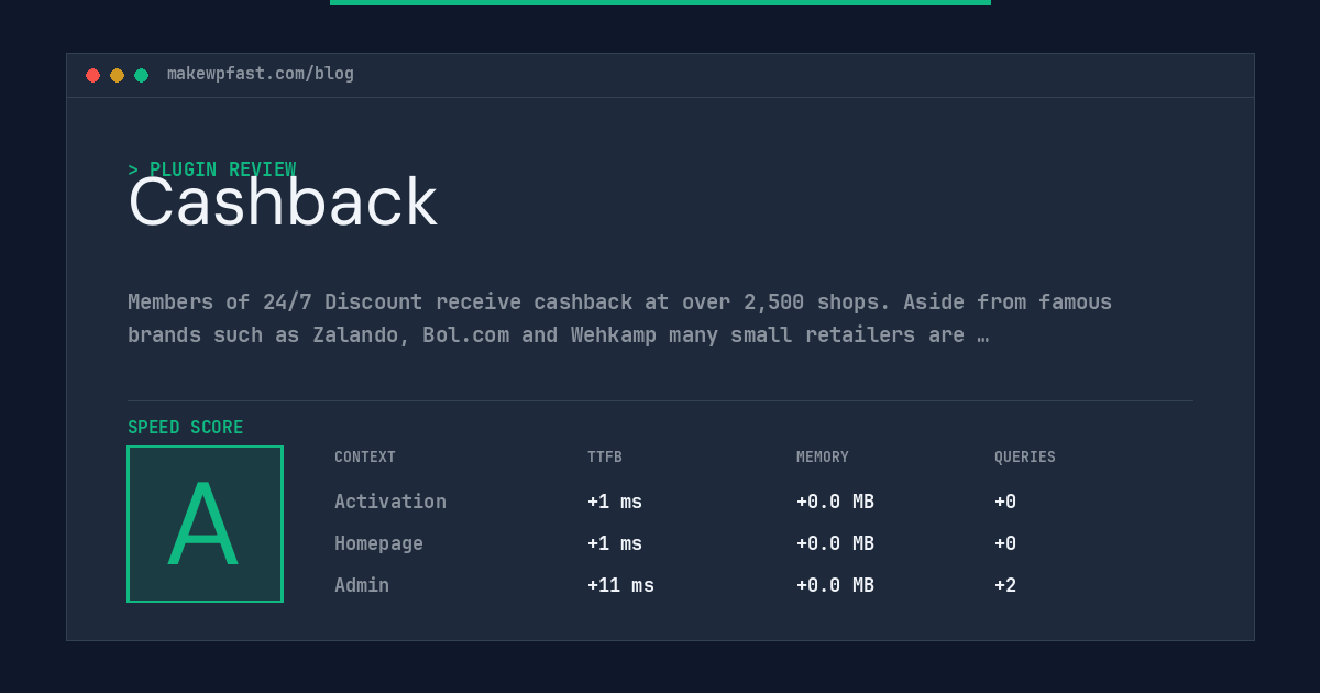 Cashback - MakeWPFast