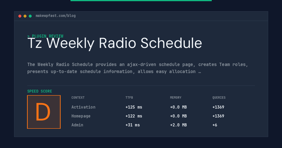 Tz Weekly Radio Schedule - MakeWPFast