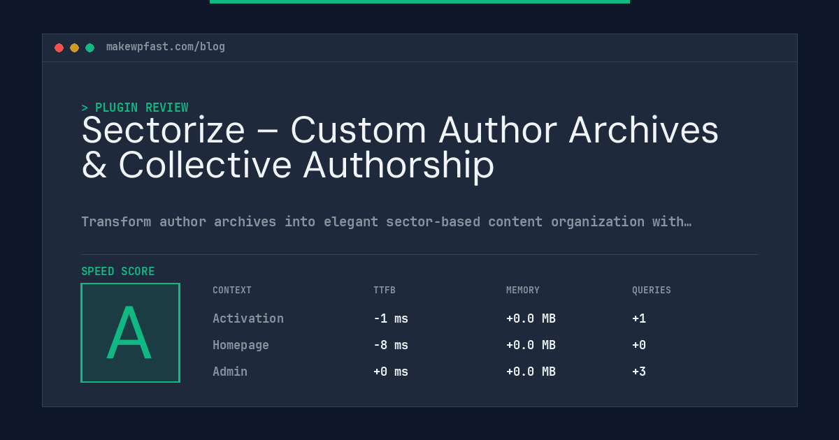 Sectorize – Custom Author Archives & Collective Authorship - MakeWPFast