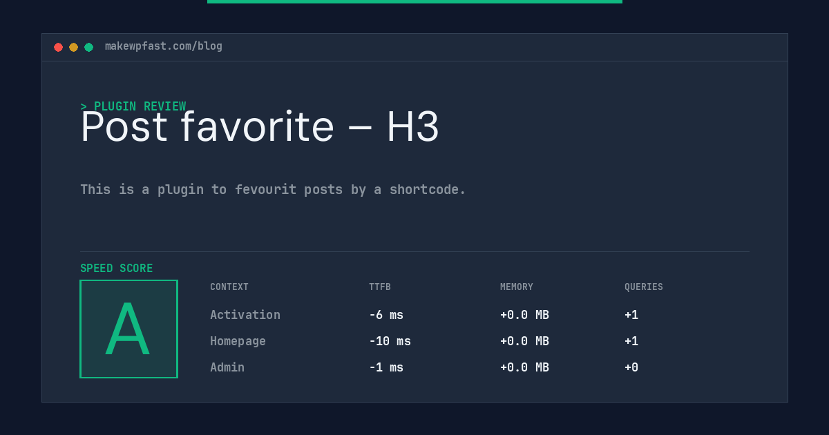 Post favorite – H3 - MakeWPFast