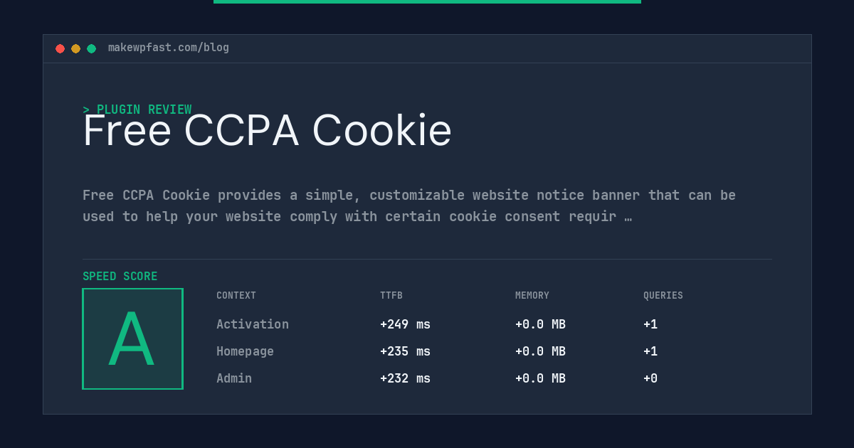 Free CCPA Cookie - MakeWPFast