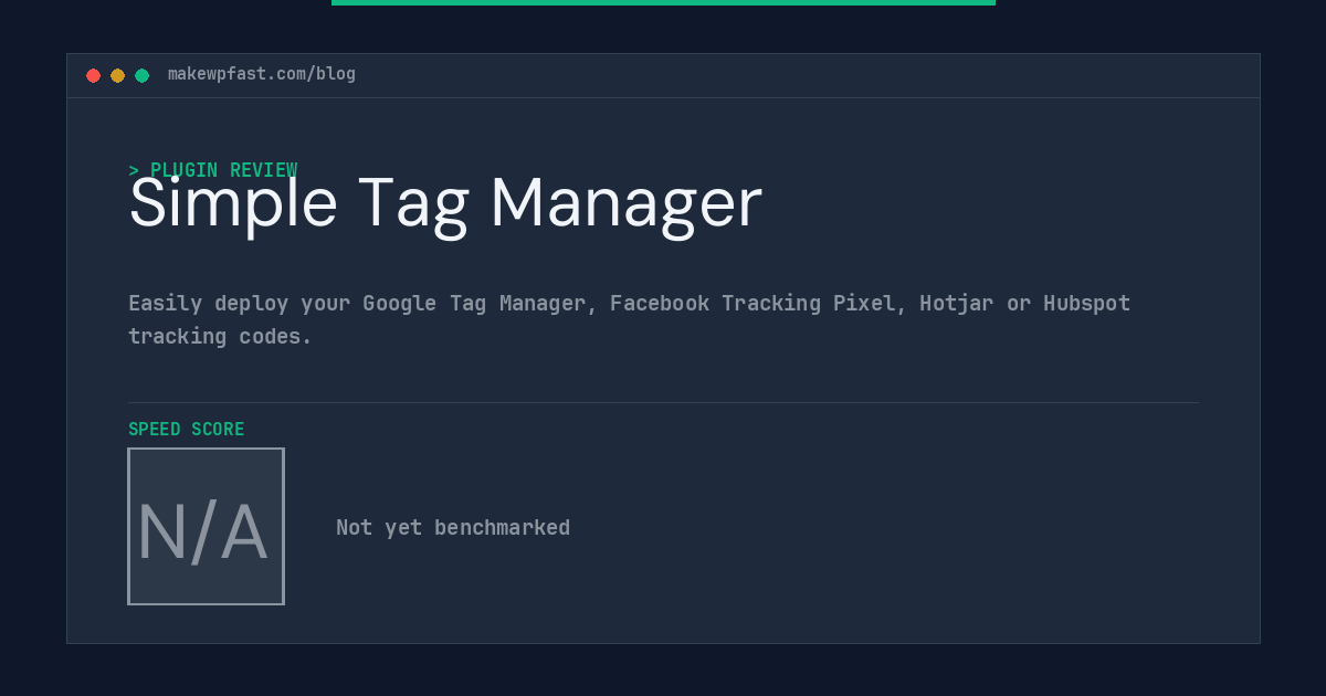 Simple Tag Manager - MakeWPFast