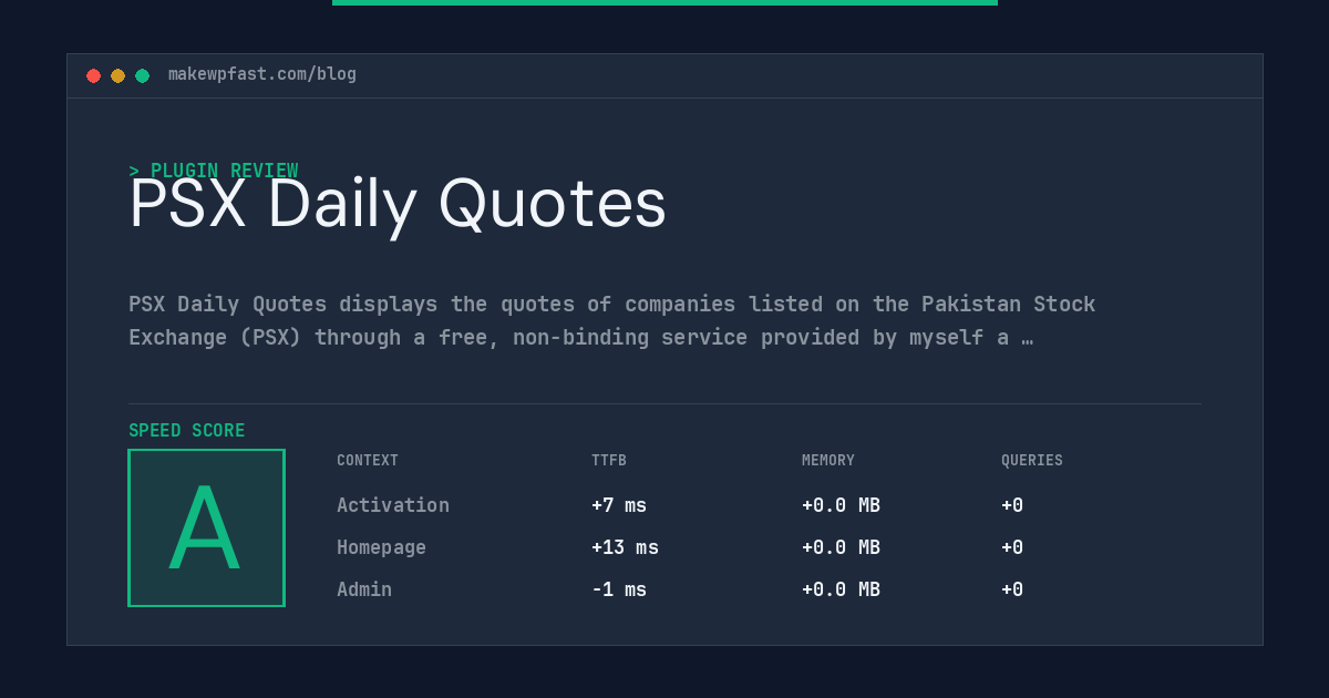 PSX Daily Quotes - MakeWPFast