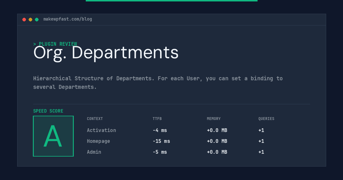 Org. Departments - MakeWPFast