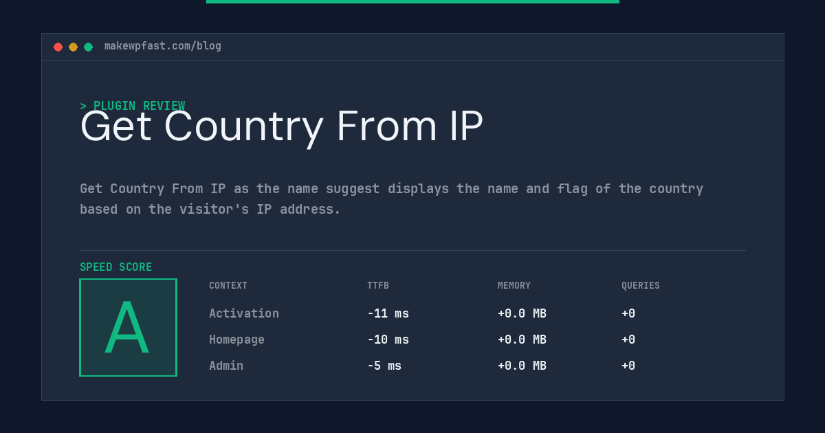 Get Country From IP - MakeWPFast