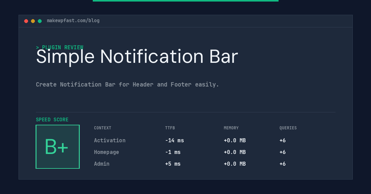 Simple Notification Bar - MakeWPFast
