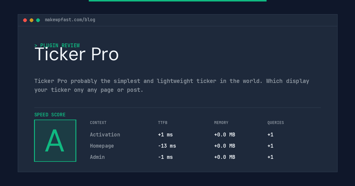 Ticker Pro - MakeWPFast