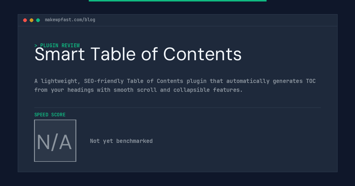 Smart Table of Contents - MakeWPFast
