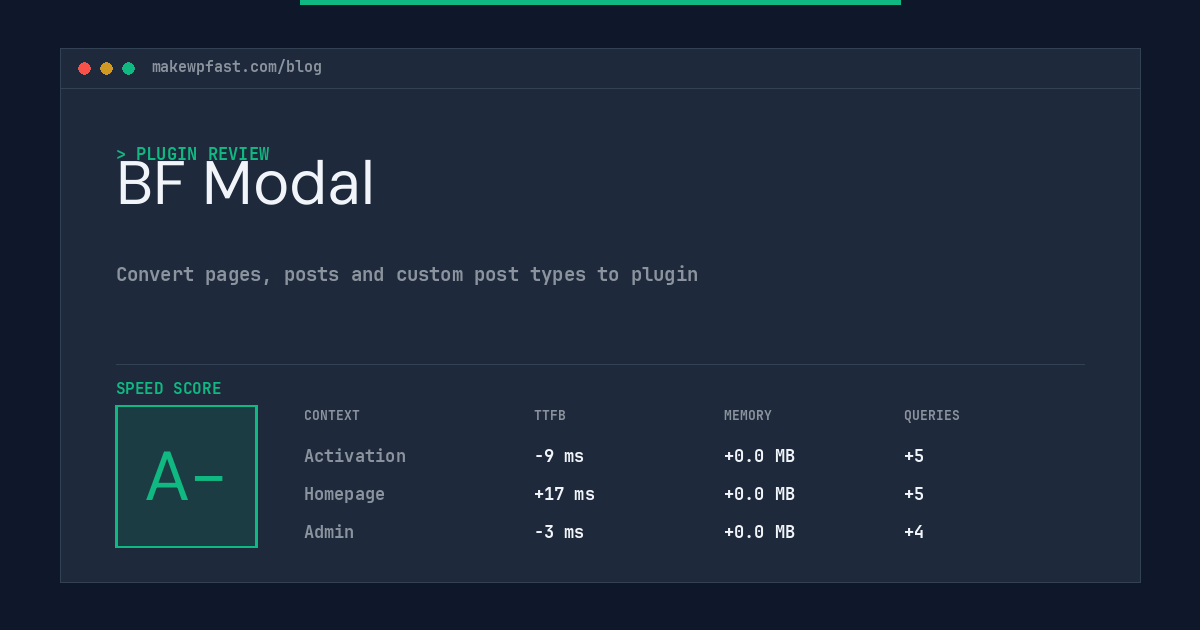 BF Modal - MakeWPFast