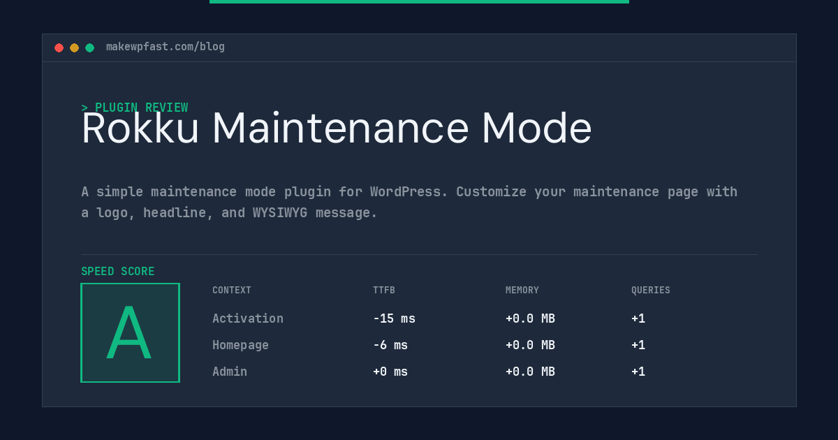 Rokku Maintenance Mode - MakeWPFast