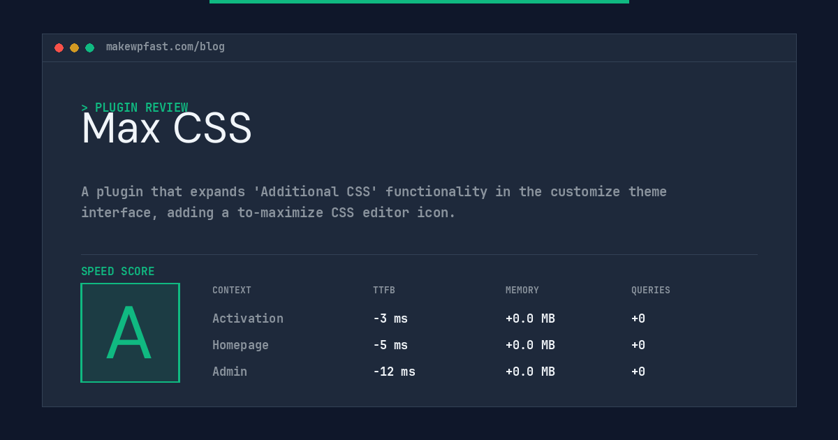 Max CSS - MakeWPFast