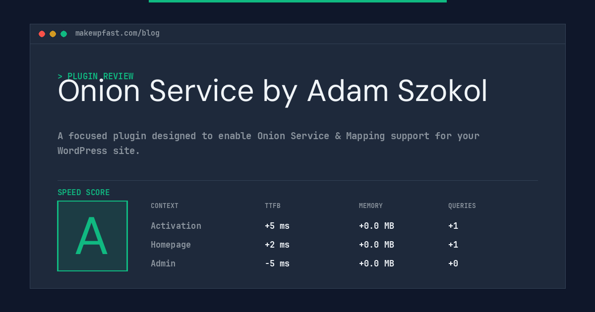 Onion Service by Adam Szokol - MakeWPFast