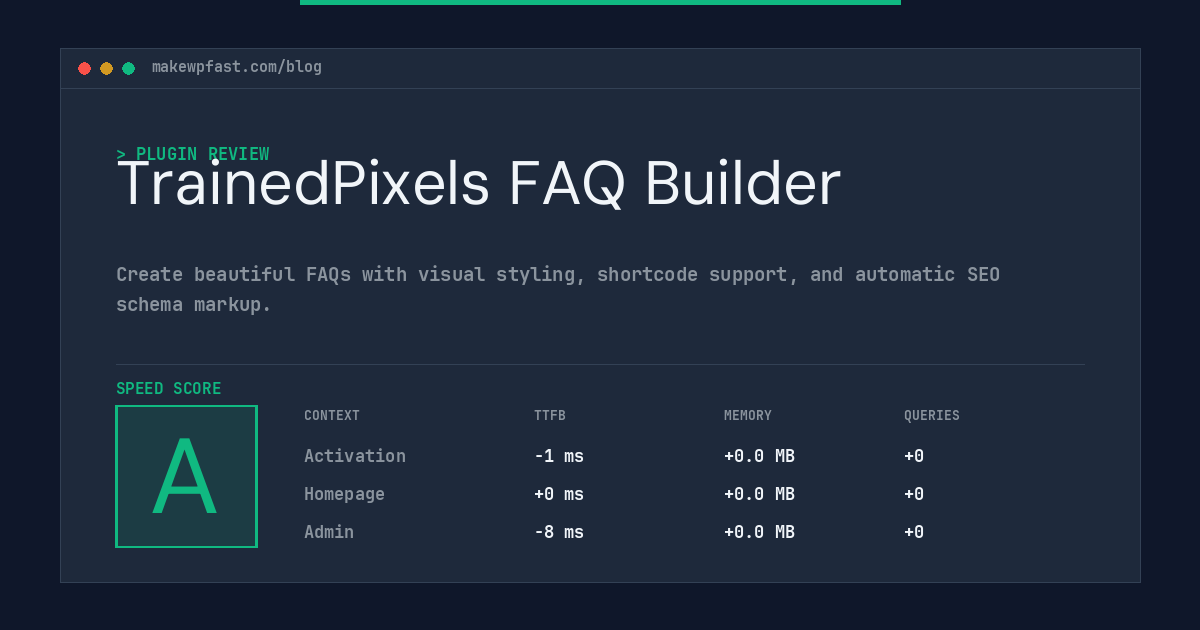 TrainedPixels FAQ Builder - MakeWPFast