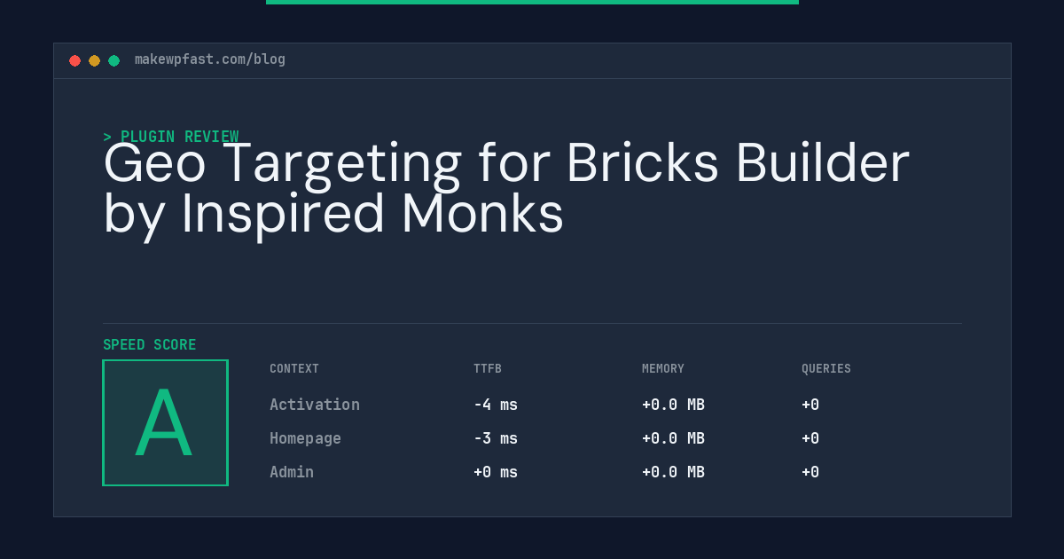 Geo Targeting for Bricks Builder by Inspired Monks - MakeWPFast