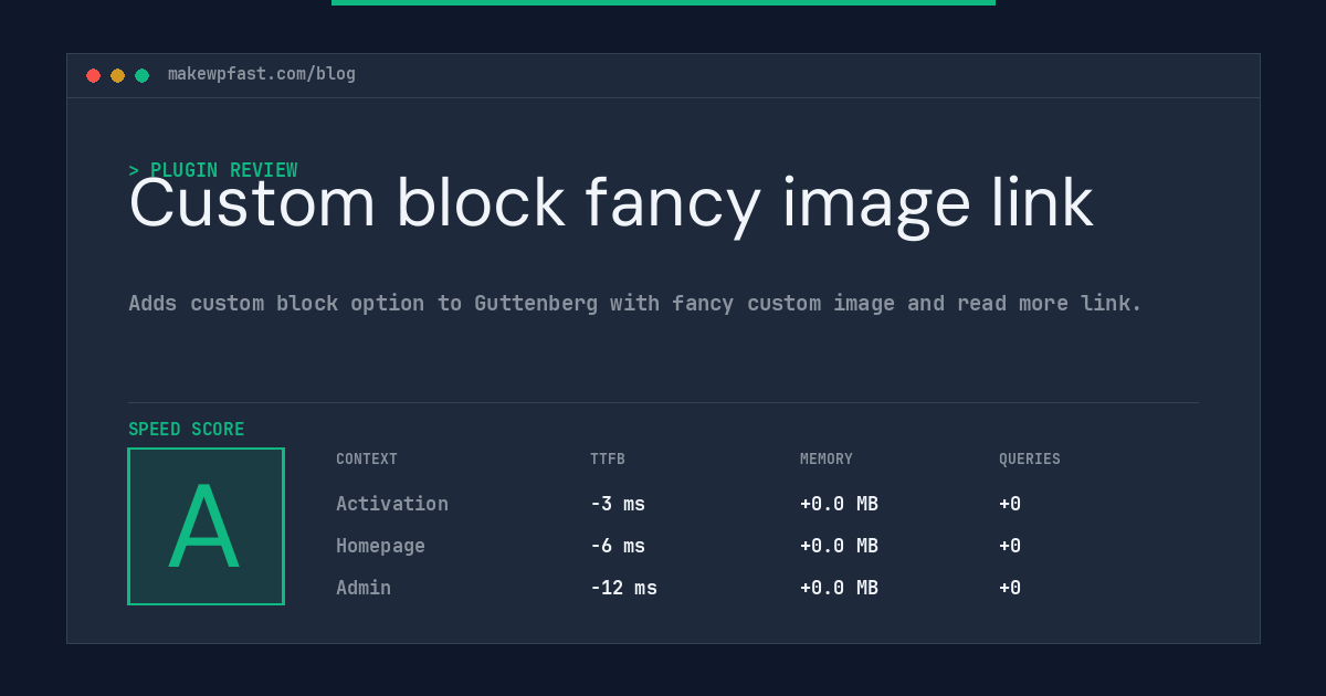 Custom block fancy image link - MakeWPFast