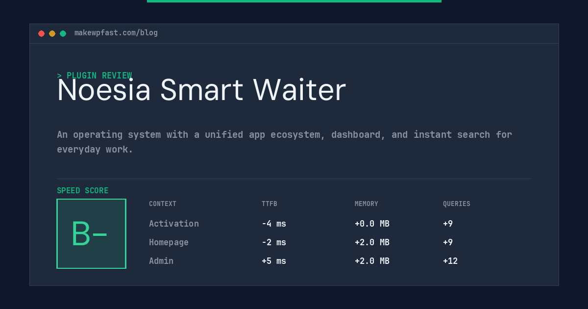 Noesia Smart Waiter - MakeWPFast