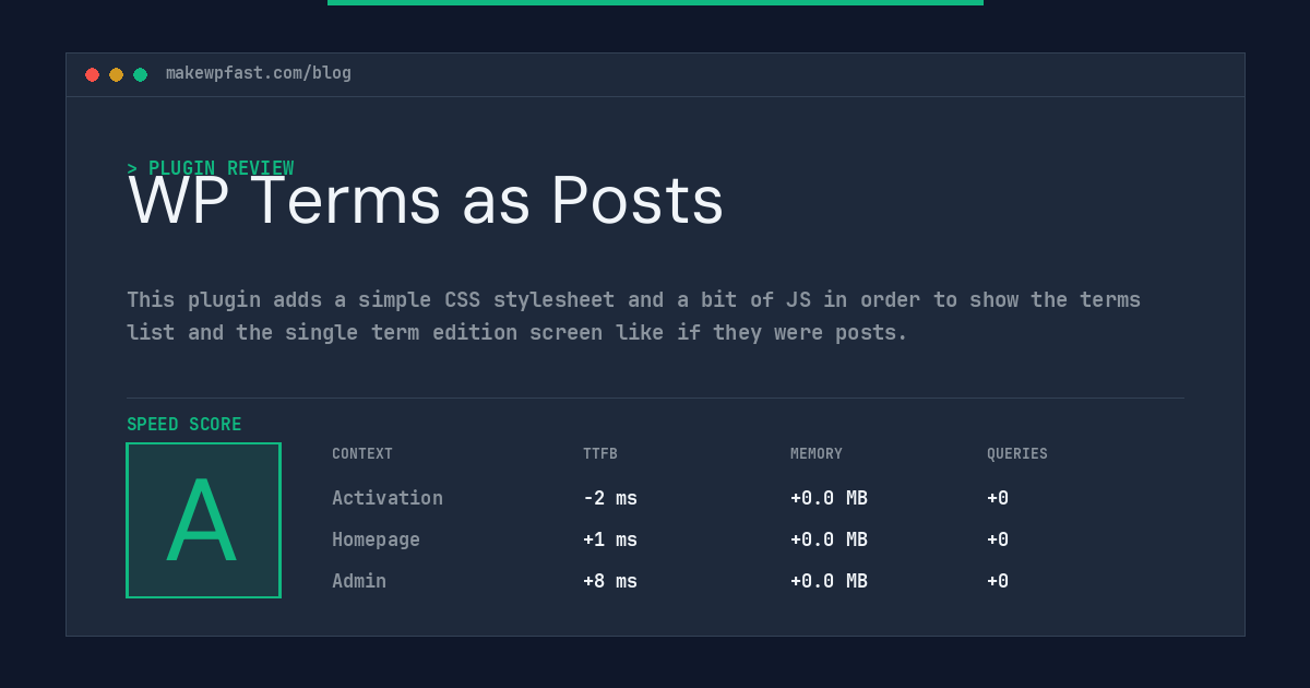 WP Terms as Posts - MakeWPFast