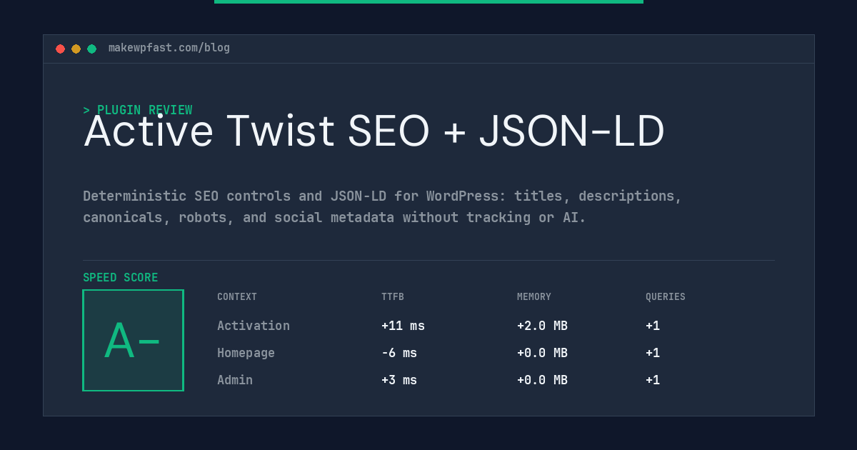Active Twist SEO + JSON-LD - MakeWPFast