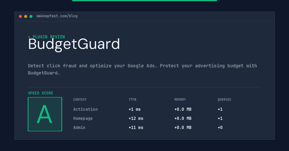 BudgetGuard - MakeWPFast