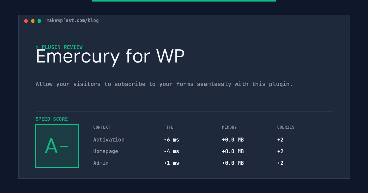 Emercury for WP - MakeWPFast