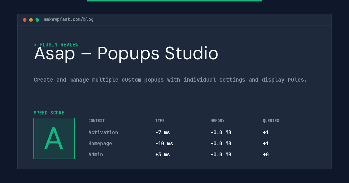 Asap – Popups Studio - MakeWPFast