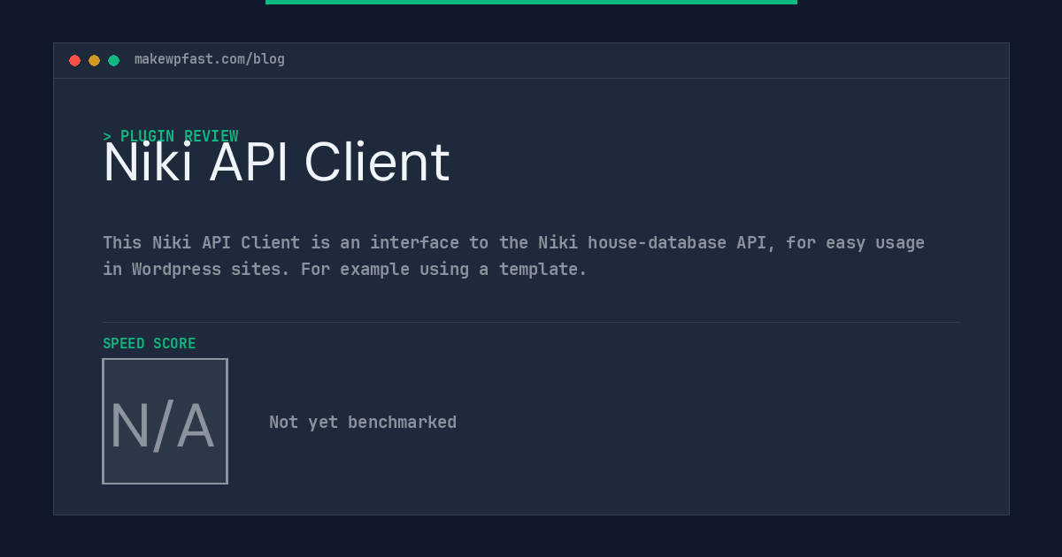 Niki API Client - MakeWPFast