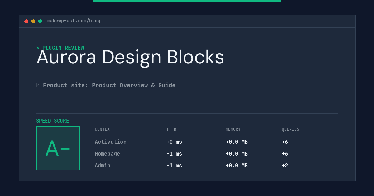 Aurora Design Blocks - MakeWPFast