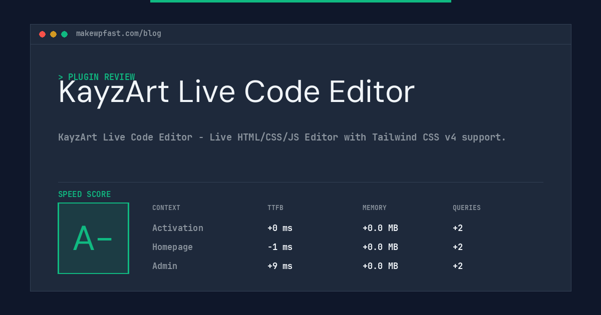 KayzArt Live Code Editor - MakeWPFast