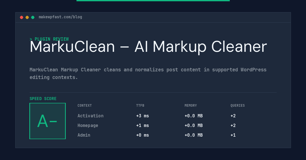 MarkuClean – AI Markup Cleaner - MakeWPFast