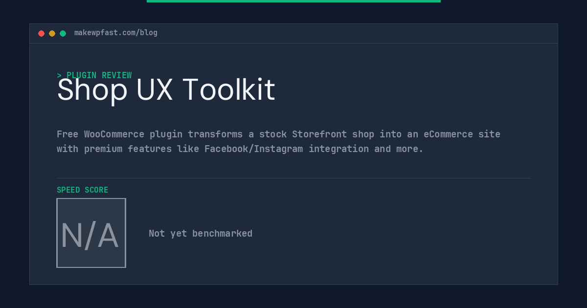 Shop UX Toolkit - MakeWPFast
