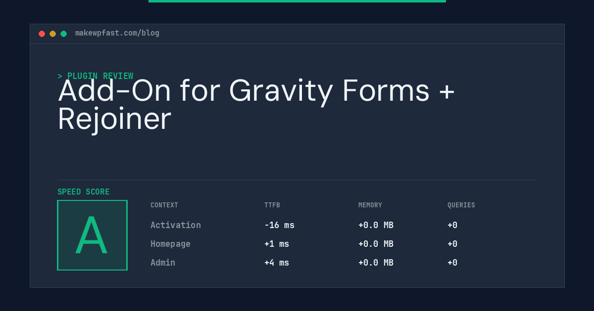 Add-On for Gravity Forms + Rejoiner - MakeWPFast
