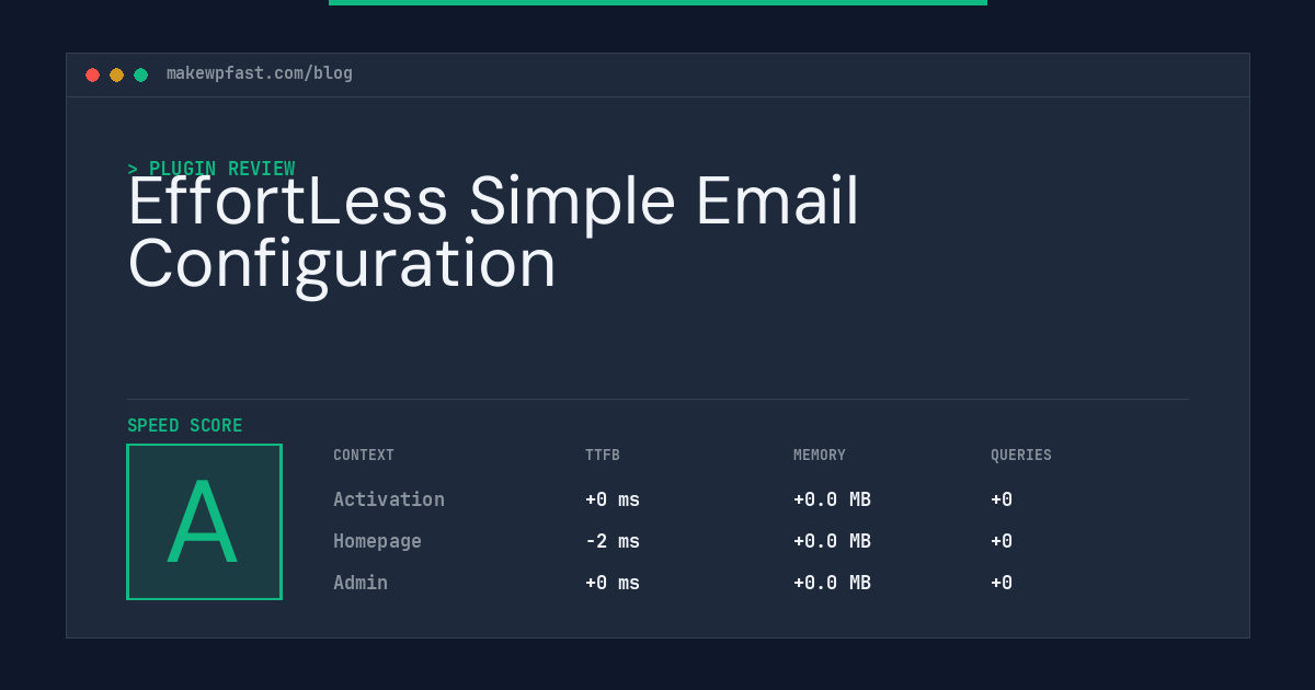 EffortLess Simple Email Configuration - MakeWPFast