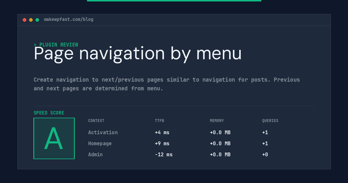 Page navigation by menu - MakeWPFast