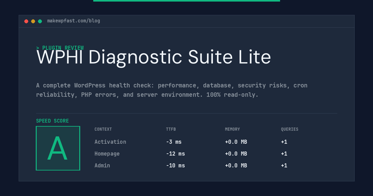 WPHI Diagnostic Suite Lite - MakeWPFast