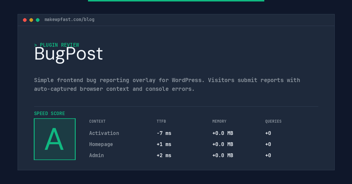 BugPost - MakeWPFast